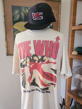 Vintage The Who The Kids Are Alright 1989 Tour Concert Tee & Hat Size XL